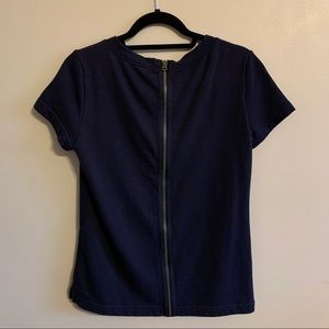 Sz. Med Gap “Bay Area” true indigo zipper back shirt